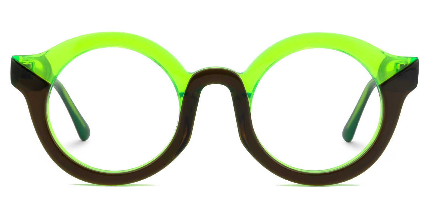 Fahima - Round Two-tone Eyeglasses | Vooglam Angle View
