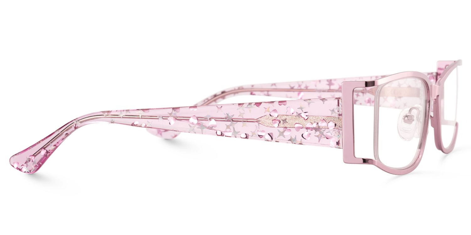 Elle - Rectangle Pink Eyeglasses | Vooglam 4