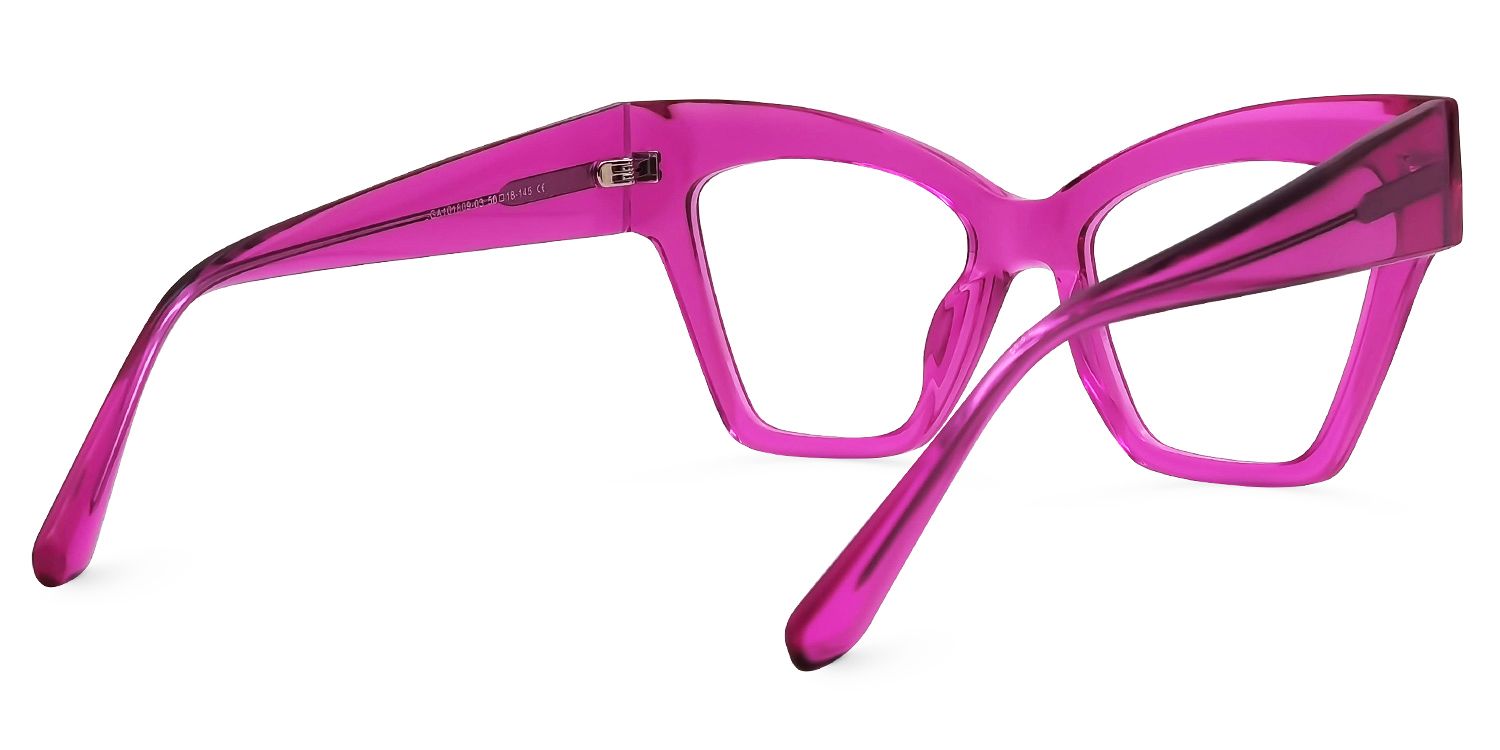 Reginald - Cat Eye Bright/Pink Eyeglasses | Vooglam Side View