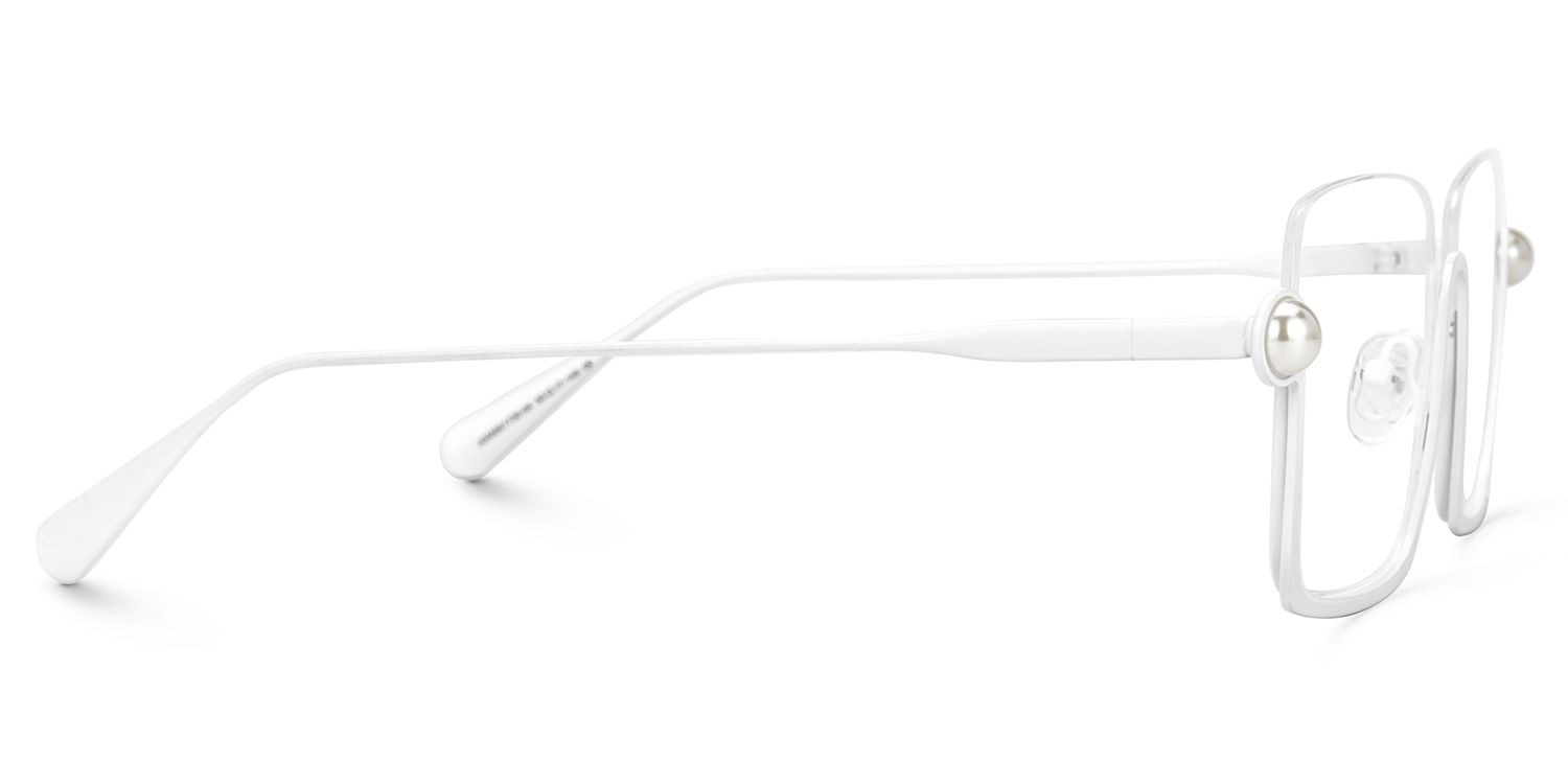 Fenella - Square White Eyeglasses | Vooglam 4