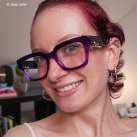 Sabrina - Rectangle Purple Eyeglasses - 6