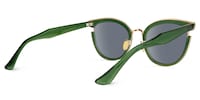 Retro Classic Hunter Green Sunglasses Cat Eye Shape - 3