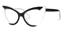 Darcie - Cat Eye White/Black Eyeglasses | Vooglam Front View