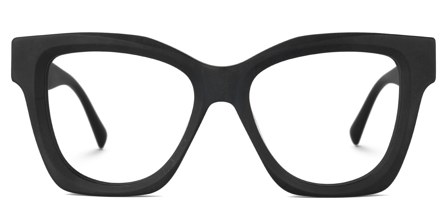 Clara - Square Black Eyeglasses | Vooglam Angle View