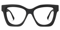 Clara - Square Black Eyeglasses | Vooglam Angle View