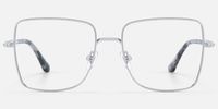 Devereux - Thin Metal Square Silver Eyeglasses | Vooglam Angle View