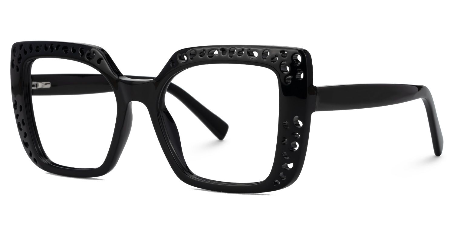 Fauci - Square Black Eyeglasses | Vooglam Front View