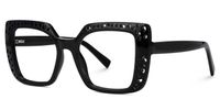 Fauci - Square Black Eyeglasses | Vooglam Front View