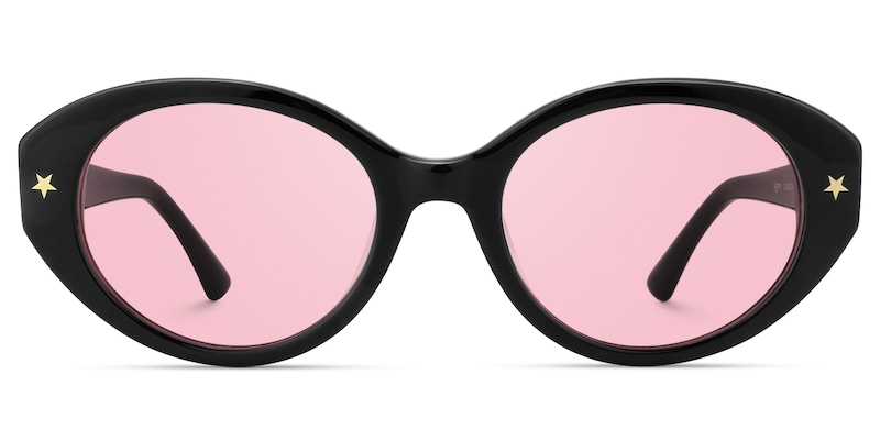 Starlust - Oval Black Sunglasses