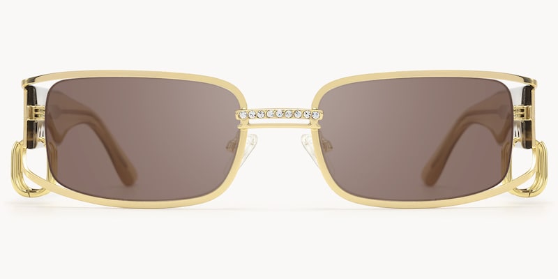 Riff - Rectangle Gold Sunglasses