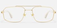 Lacey - Iconic Thin Aviator Gold Eyeglasses | Vooglam Angle View