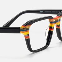 Nanda - Square Black Eyeglasses | Vooglam Design Details