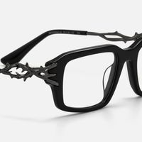 Vorpal - Dark Thorn Rectangle Black Glasses | Vooglam Design Details