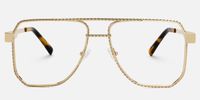 Fidelina - Aviator Gold Eyeglasses | Vooglam Angle View