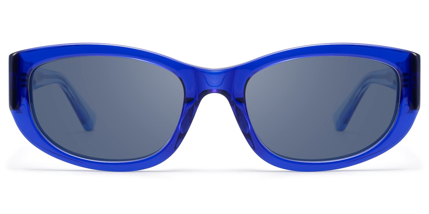Bubble - Clear Navy Blue Tint Rectangle Shades by Vooglam Product Details 1