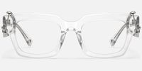 Sabrina - Rectangle Crystal Acetate Eyeglasses | Vooglam Angle View