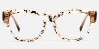 Fusion - Cat Eye White Eyeglasses | Vooglam Angle View