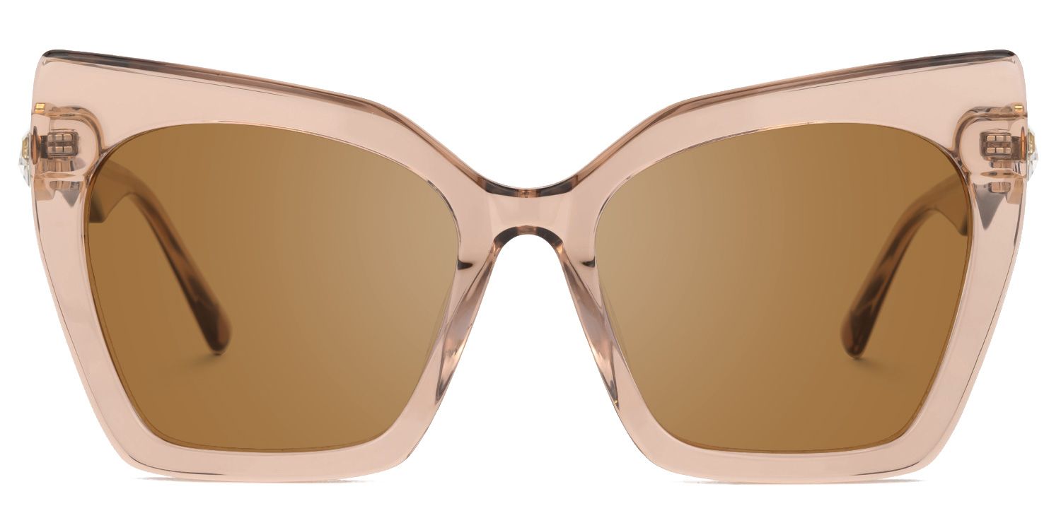 Feliciana - Cat Eye Champagne Sunglasses | Vooglam Angle View