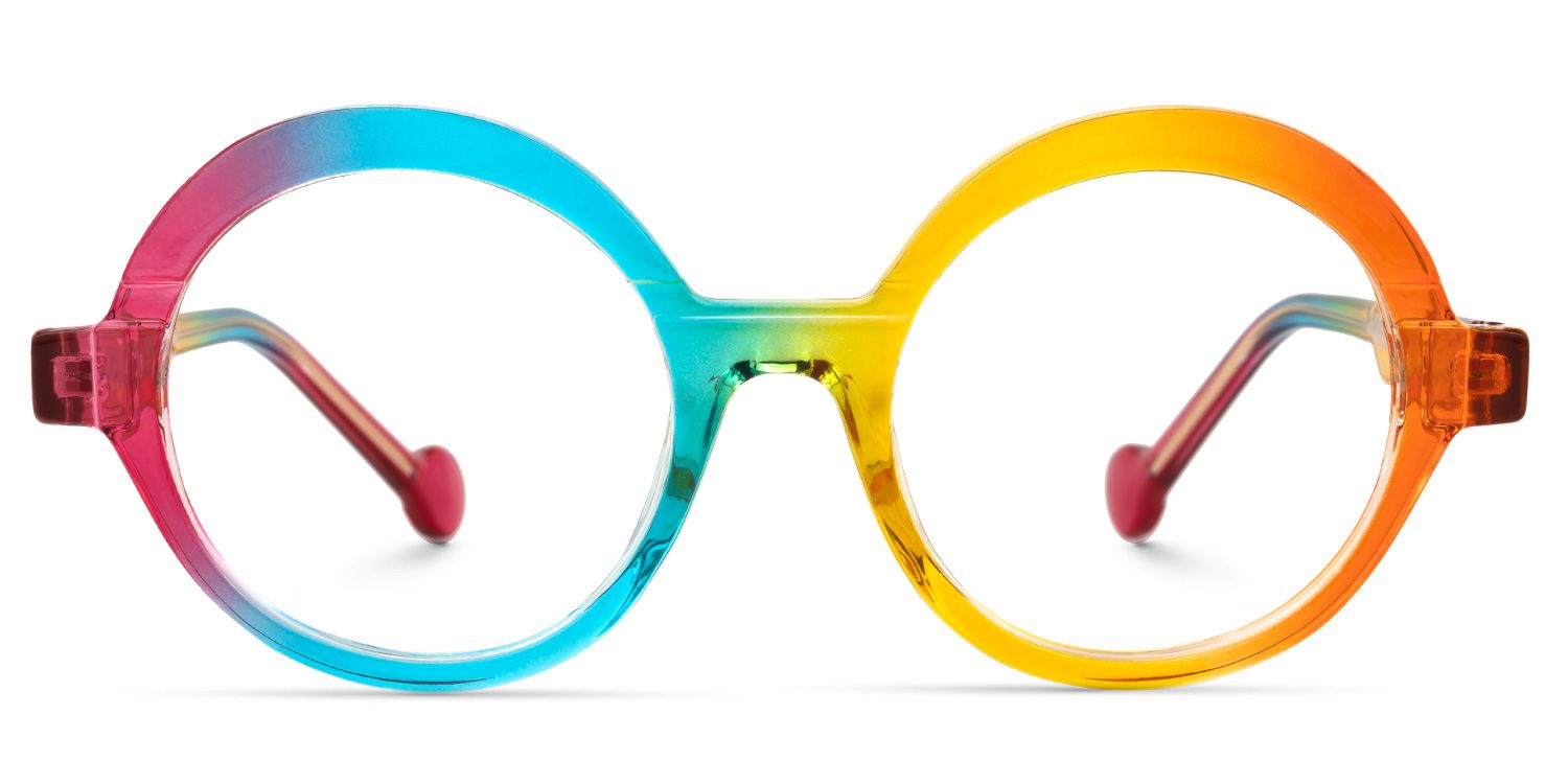 Baback - Round Multicolor Eyeglasses | Vooglam Angle View