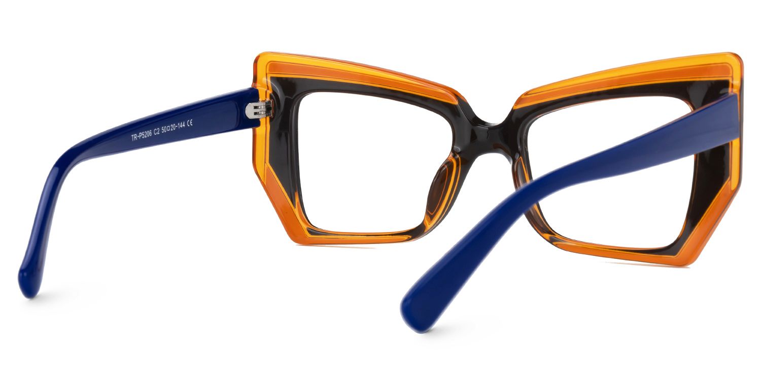 Fahari - Butterfly Blue/Orange Eyeglasses | Vooglam Side View