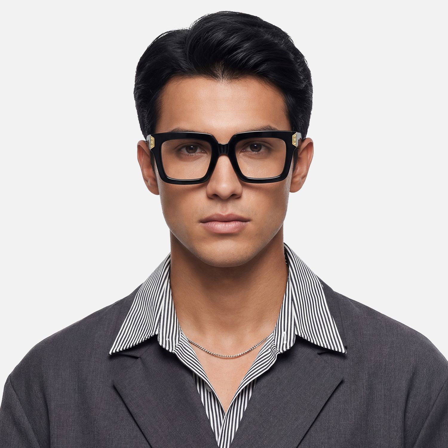 Explore the design story of Daiane - Square Black Eyeglasses | Vooglam