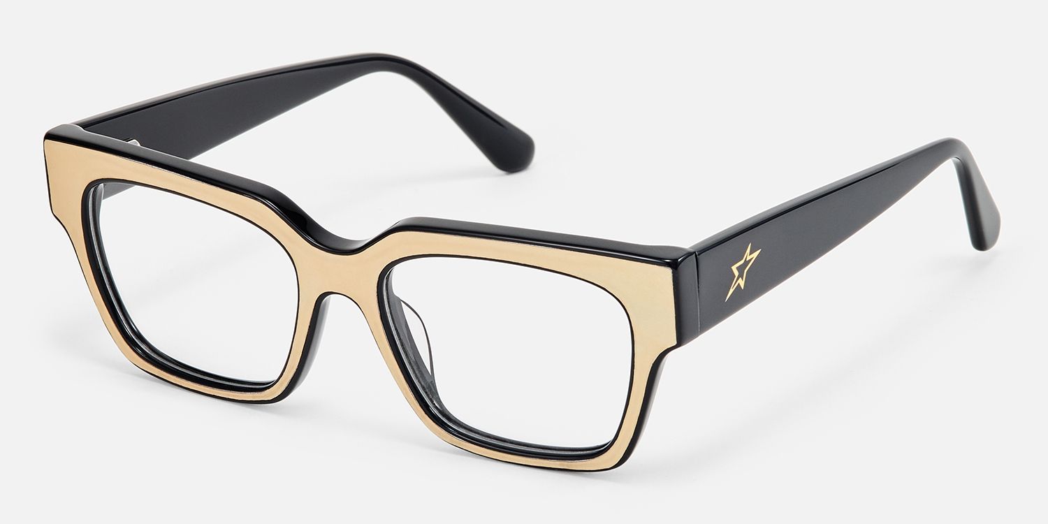 Qacha - Square Multicolor Eyeglasses | Vooglam Front View