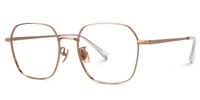 Gabija - Square Gold Eyeglasses | Vooglam Front View