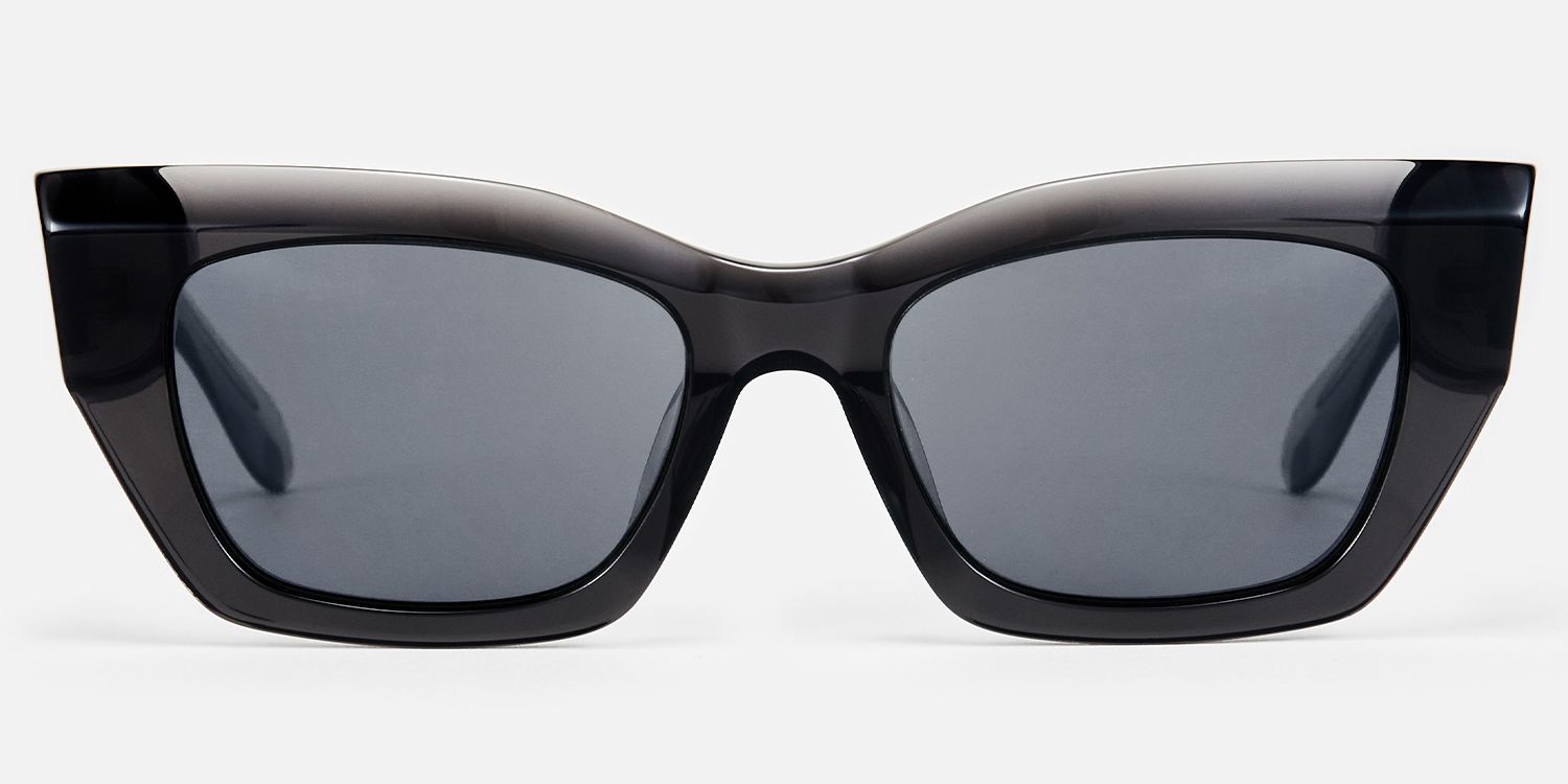 Velora - Cat Eye Grey Sunglasses | Vooglam Angle View