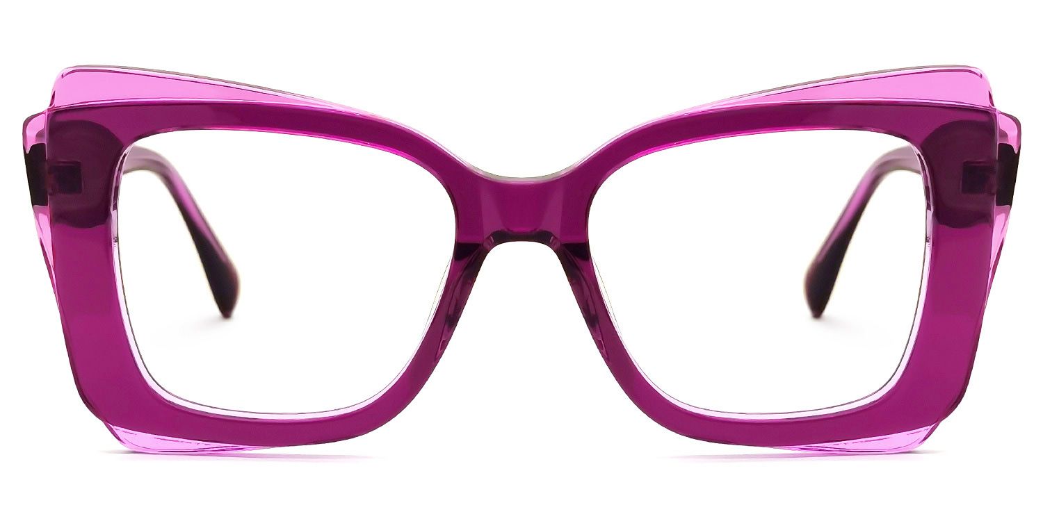 Cheyenne - Rectangle Purple Eyeglasses | Vooglam Angle View