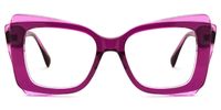 Cheyenne - Rectangle Purple Eyeglasses | Vooglam Angle View