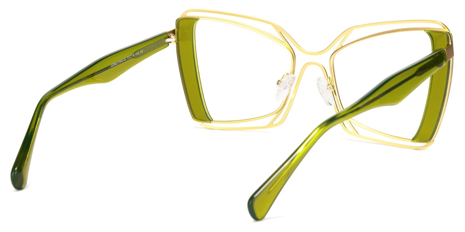 Russell - Square Green Eyeglasses | Vooglam Side View