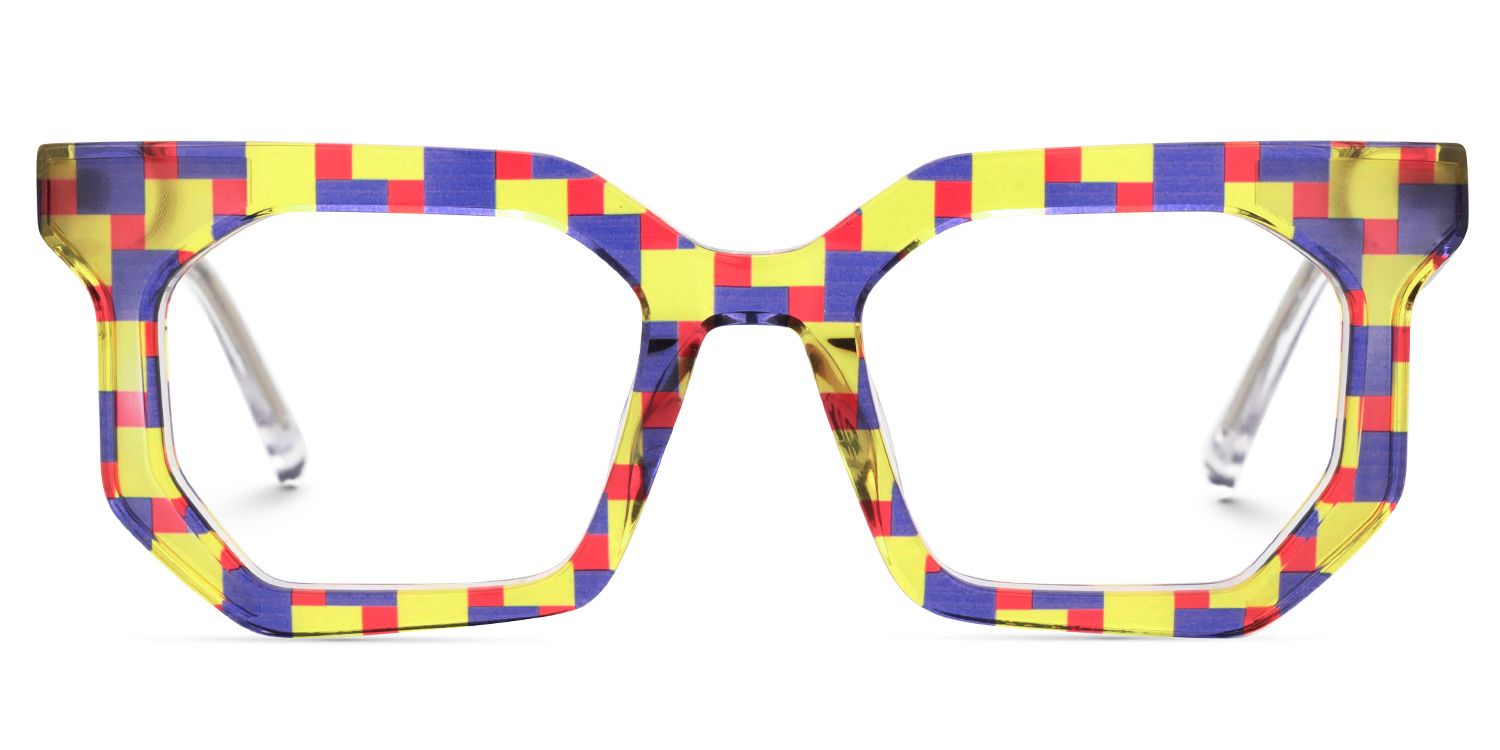 Abetzi - Rectangle Multicolor Eyeglasses | Vooglam Angle View