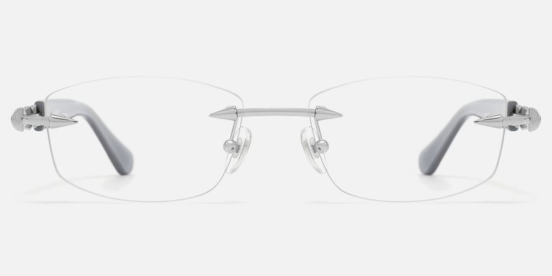 Fracture - Rectangle Gray Eyeglasses