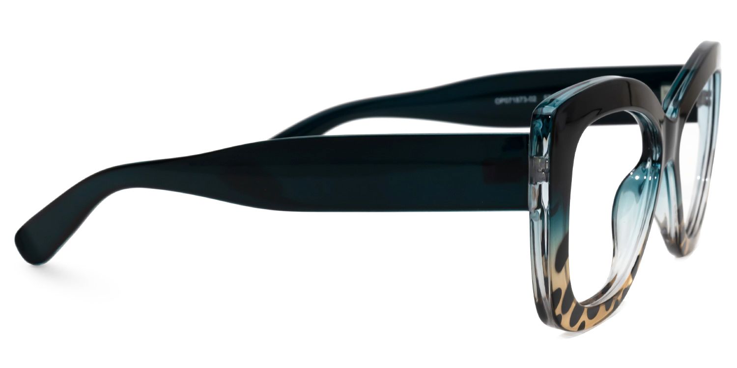 Undra - Bold Eyeglasses with Leopard Print by Vooglam - Product View 4