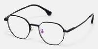 Grain - Geometric Black Eyeglasses | Vooglam Front View