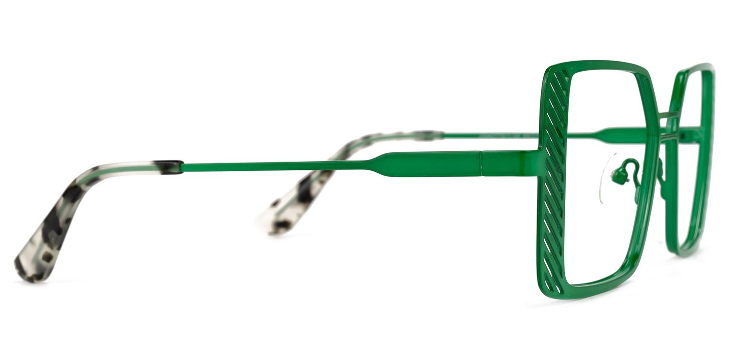 Eirene - Square Green Eyeglasses | Vooglam 4