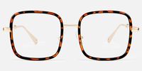 Jace - Retro Tortoise Shell Glasses Gold Temples | Vooglam Angle View