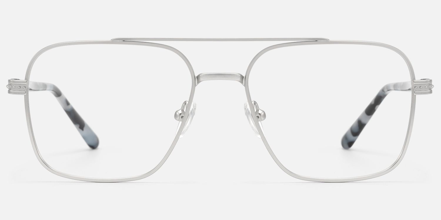 Kovar - Silver Double Bridge Metal Aviator | Vooglam Angle View