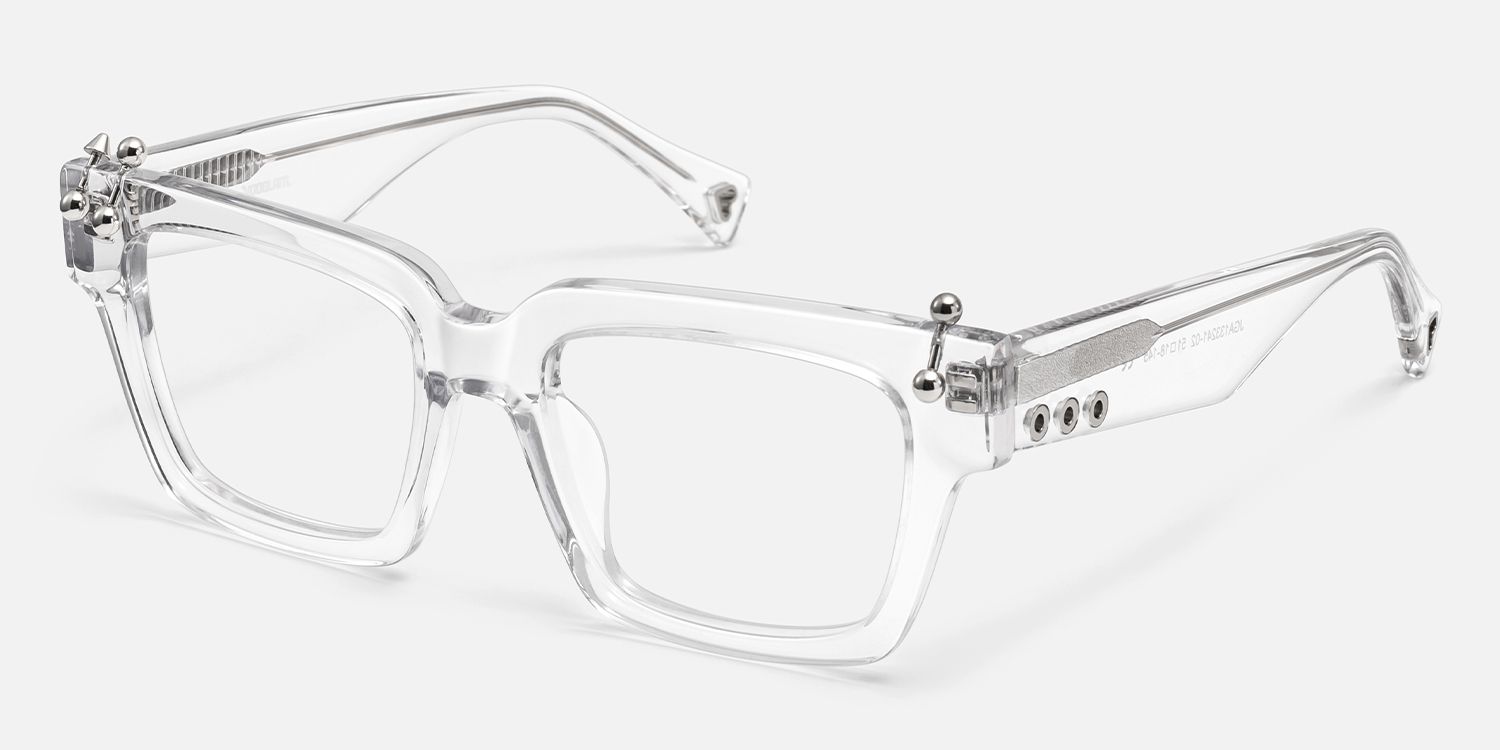 PIERCE - Square Transparent Eyeglasses | Vooglam Front View
