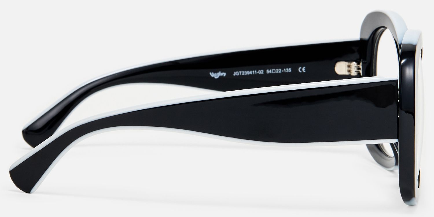 Athina - TR90 Round Black Eyeglasses | Vooglam Side View