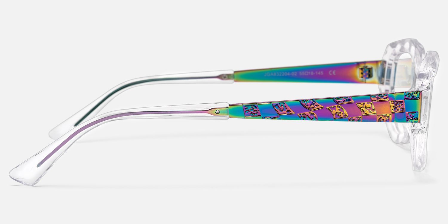 Spire - Geometric Transparent Eyeglasses | Vooglam Side View