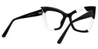 Damyan - Cat Eye Black/White Eyeglasses | Vooglam Side View