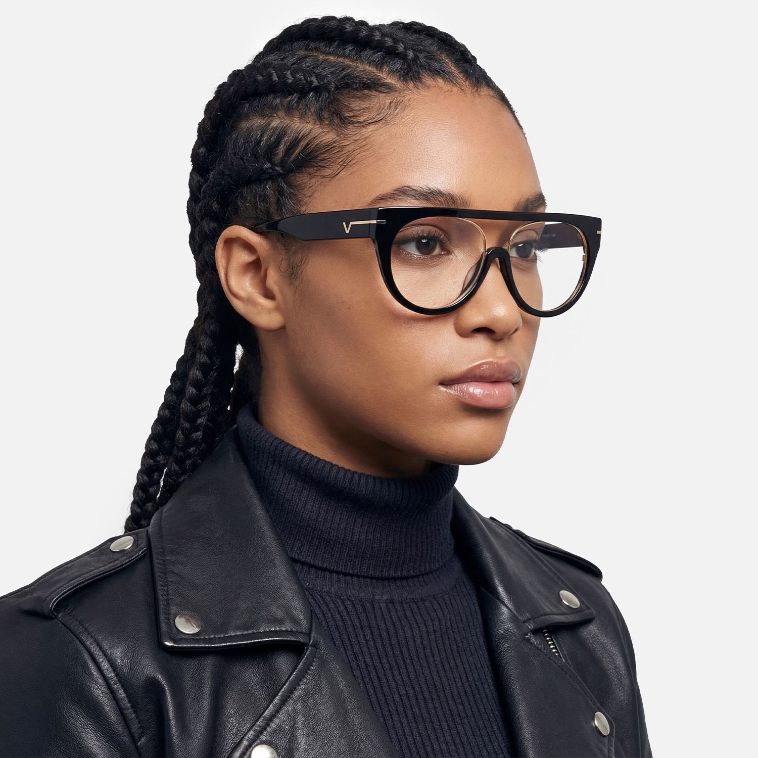 Explore the design story of Patrice - Bold Designed Black Aviator Frame Glasses │Vooglam