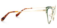 Calbhach - Cat Eye Green Eyeglasses - 4