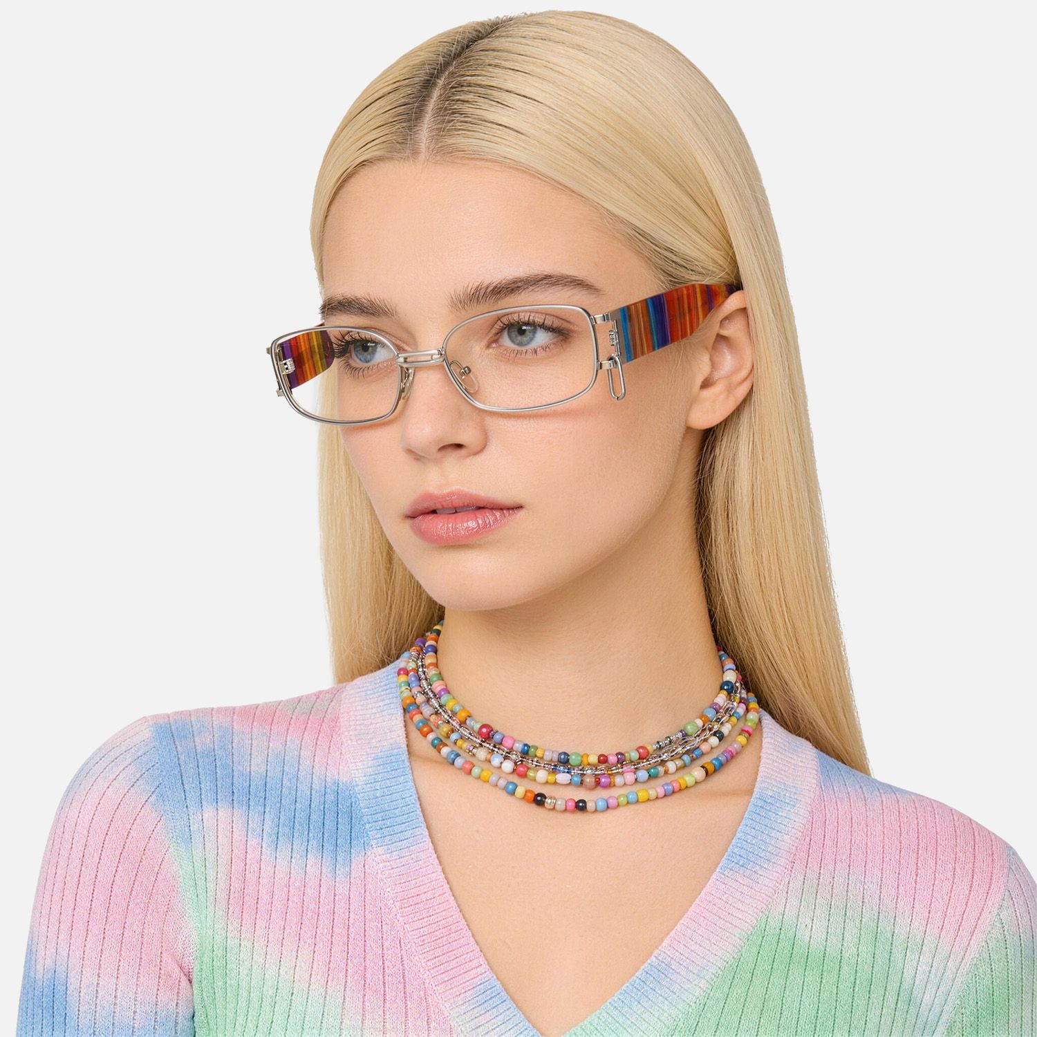 Explore the design story of Gagenia - Rectangle Silver Eyeglasses | Vooglam