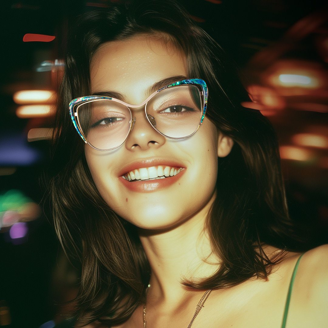 Jachin - Cat Eye Green Eyeglasses | Vooglam On Model