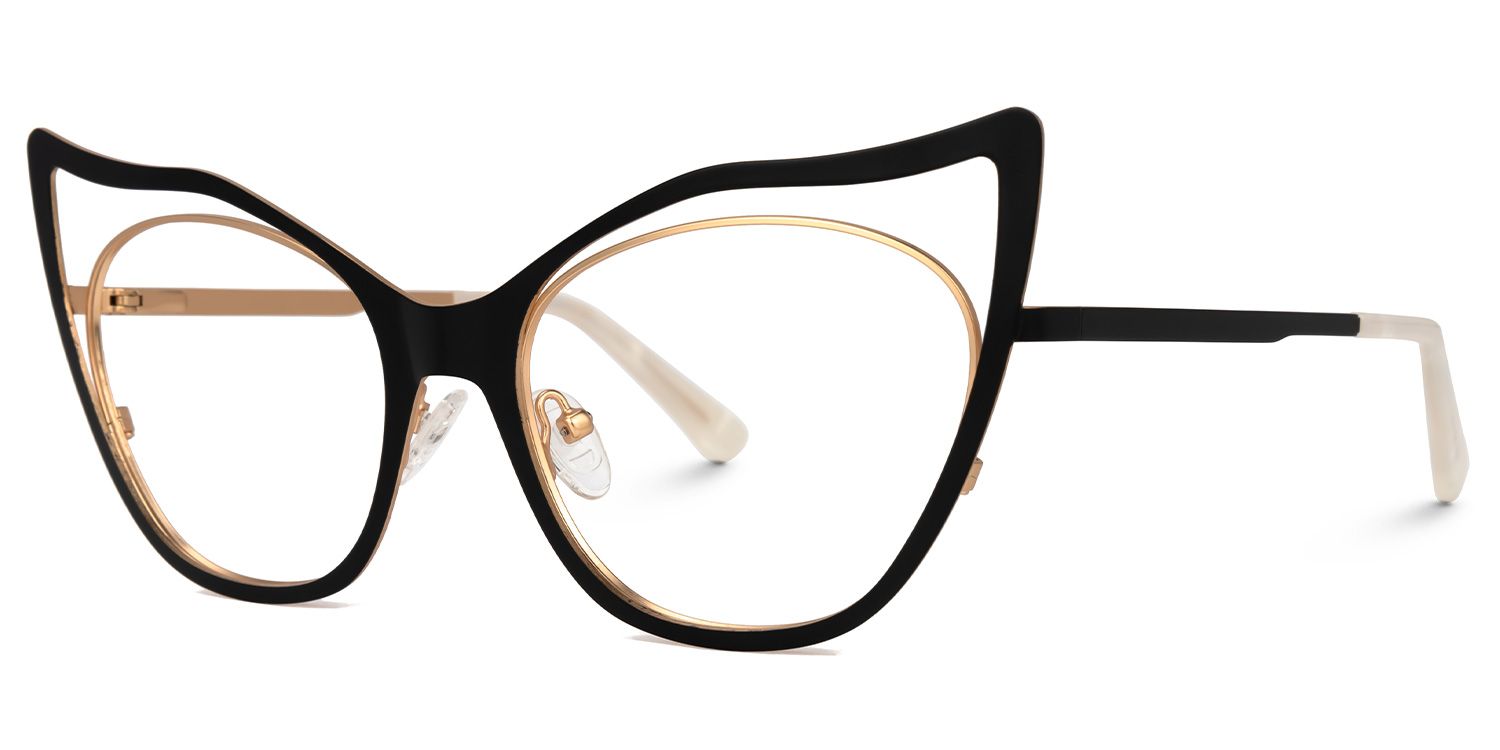 Baina - Cat Eye Black Eyeglasses | Vooglam Front View