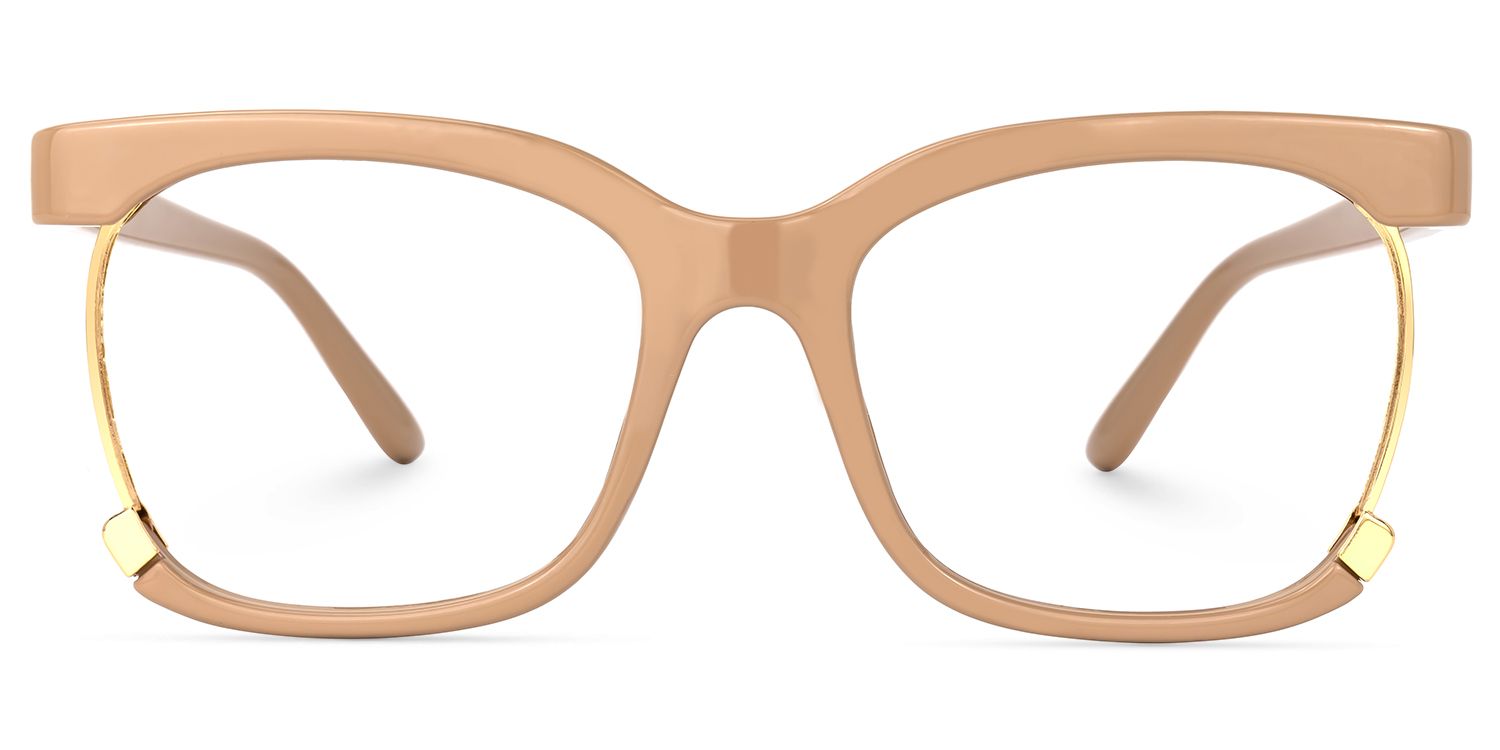 Adjoa - Rectangle Brown Eyeglasses | Vooglam Angle View