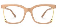 Adjoa - Rectangle Brown Eyeglasses | Vooglam Angle View