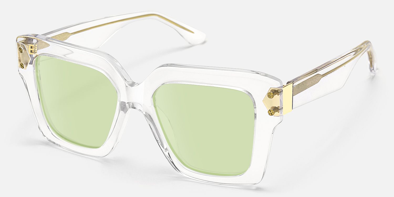 Azania - Square Crystal Eyeglasses | Vooglam Front View